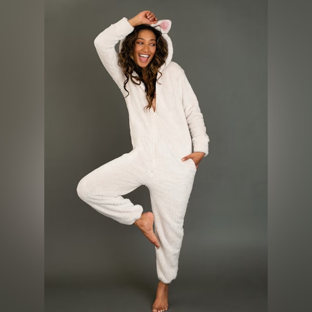 Joyfolie Women's Meow Onesie in Ecru Size XL NWT